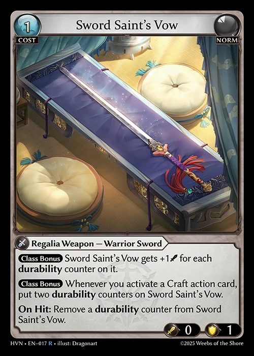 Sword Saint's Vow &mdash; Grand Archive TCG card