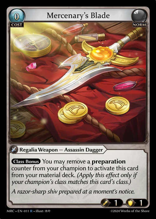 Mercenary's Blade &mdash; Grand Archive TCG card