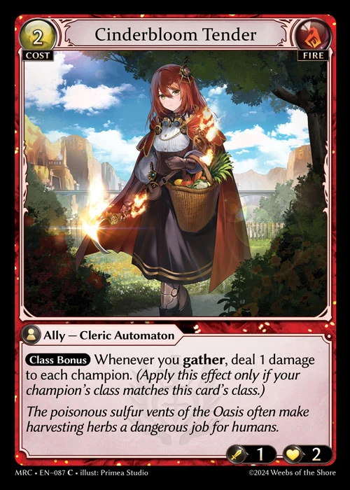 Cinderbloom Tender &mdash; Grand Archive TCG card