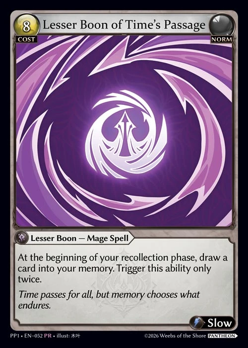 Lesser Boon of Time's Passage &mdash; Grand Archive TCG card