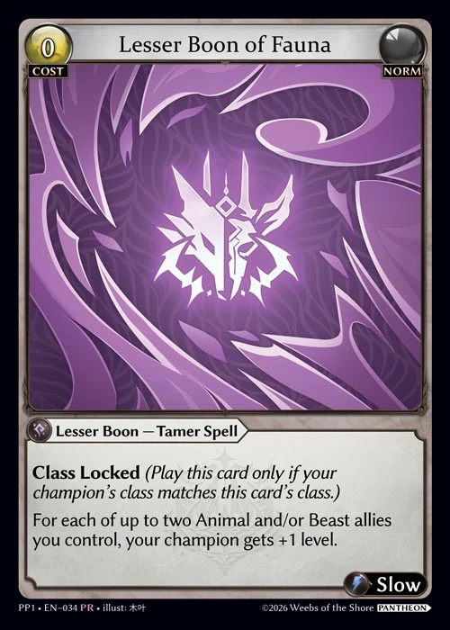 Lesser Boon of Fauna &mdash; Grand Archive TCG card
