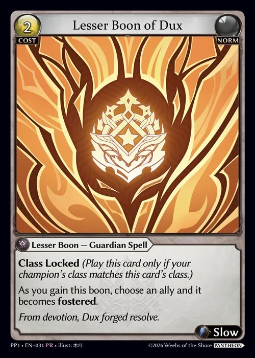 Lesser Boon of Dux &mdash; Grand Archive TCG card