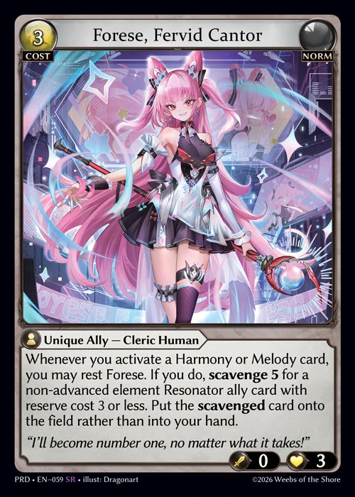 Forese, Fervid Cantor &mdash; Grand Archive TCG card
