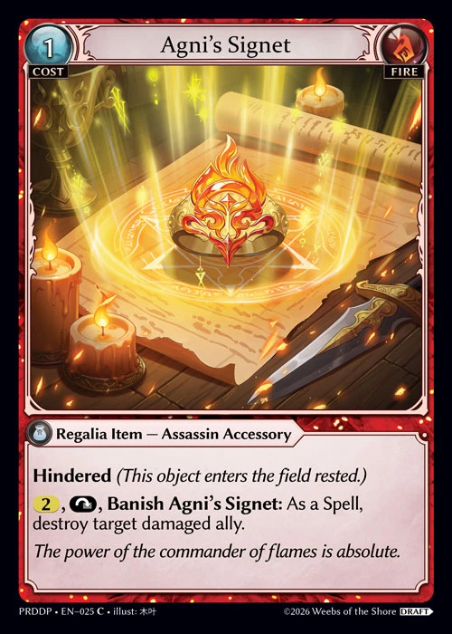 Agni's Signet &mdash; Grand Archive TCG card
