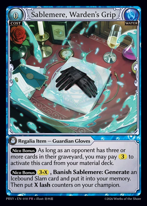 Sablemere, Warden's Grip &mdash; Grand Archive TCG card