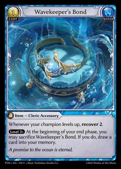 Wavekeeper's Bond &mdash; Grand Archive TCG card