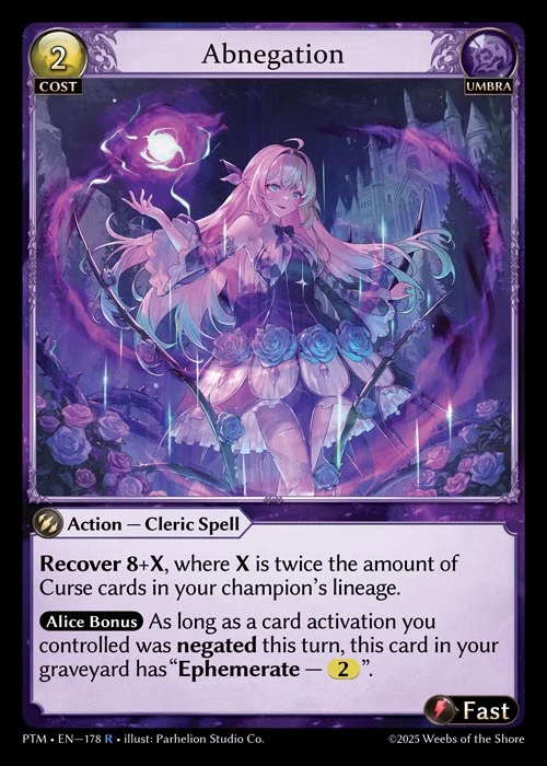 Abnegation &mdash; Grand Archive TCG card