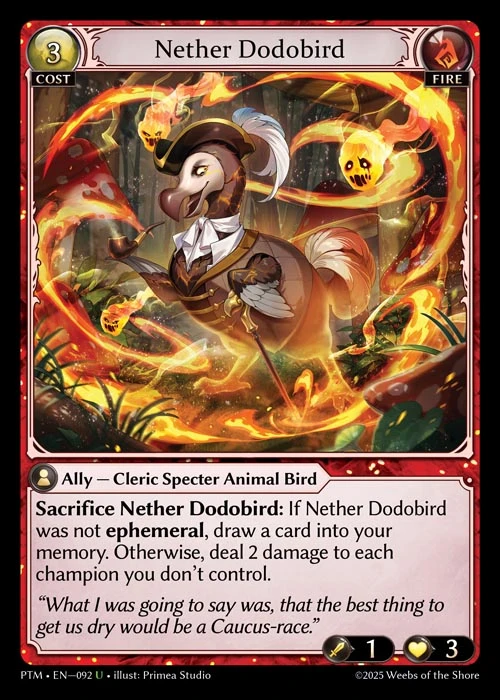 Nether Dodobird &mdash; Grand Archive TCG card