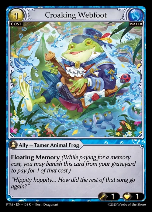 Croaking Webfoot &mdash; Grand Archive TCG card