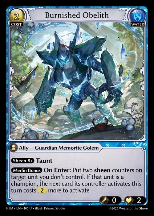 Burnished Obelith &mdash; Grand Archive TCG card