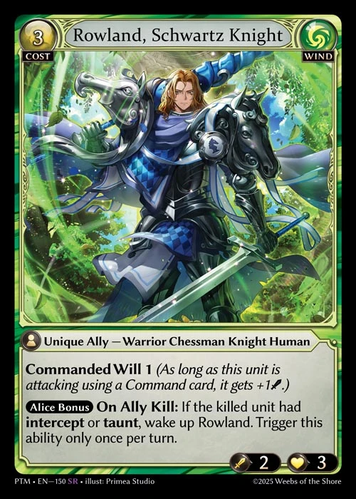Rowland, Schwartz Knight &mdash; Grand Archive TCG card