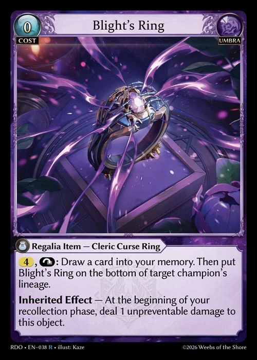 Blight's Ring &mdash; Grand Archive TCG card