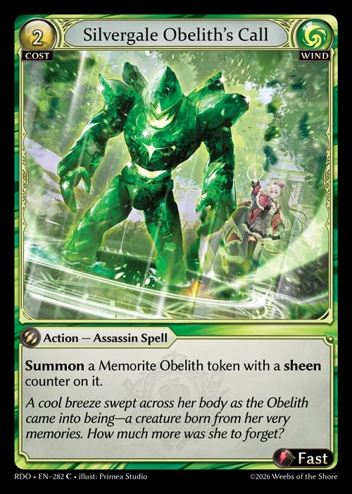 Silvergale Obelith's Call &mdash; Grand Archive TCG card