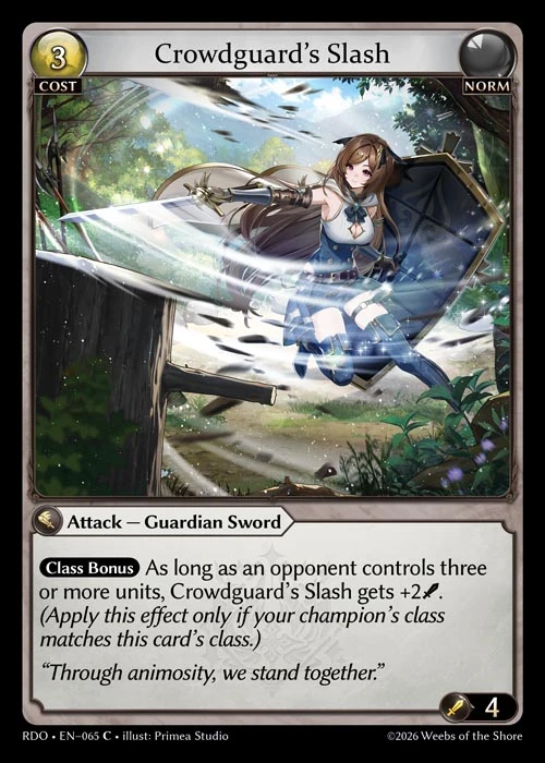 Crowdguard's Slash &mdash; Grand Archive TCG card