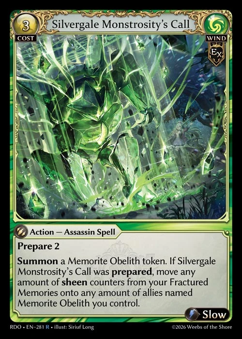 Silvergale Monstrosity's Call &mdash; Grand Archive TCG card