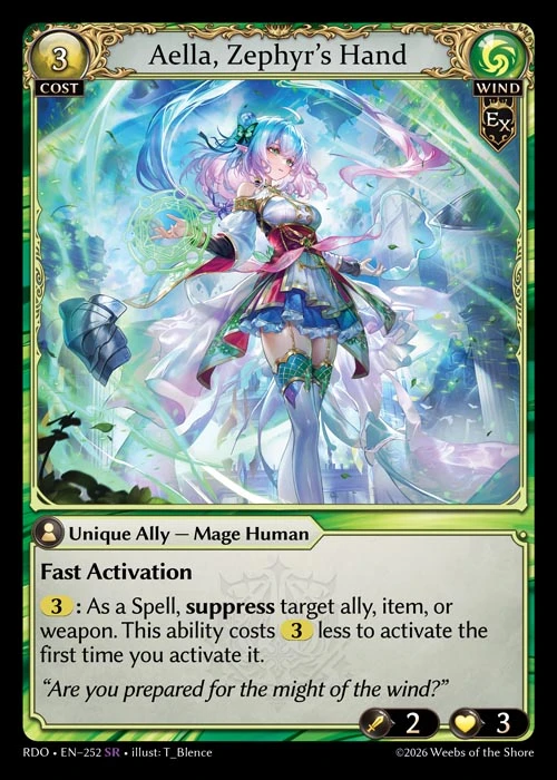 Aella, Zephyr's Hand &mdash; Grand Archive TCG card