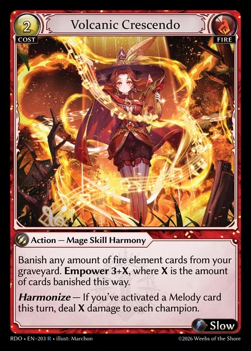 Volcanic Crescendo &mdash; Grand Archive TCG card