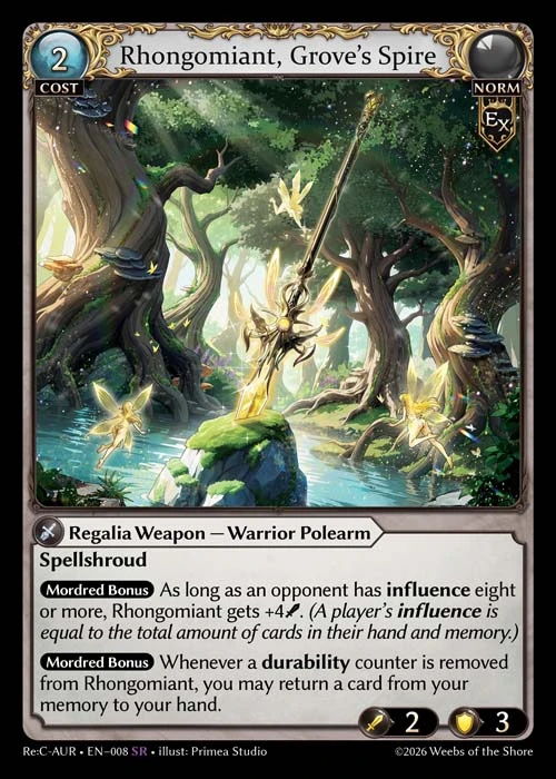 Rhongomiant, Grove's Spire &mdash; Grand Archive TCG card