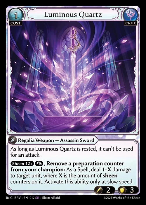 Luminous Quartz &mdash; Grand Archive TCG card