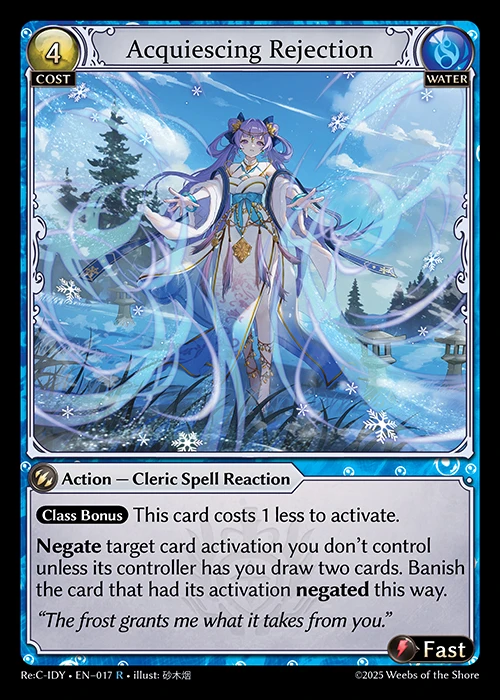 Acquiescing Rejection &mdash; Grand Archive TCG card