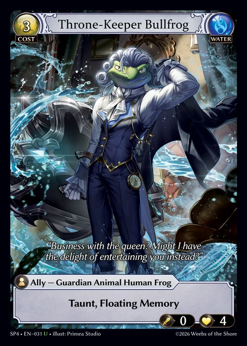 Throne-Keeper Bullfrog &mdash; Grand Archive TCG card