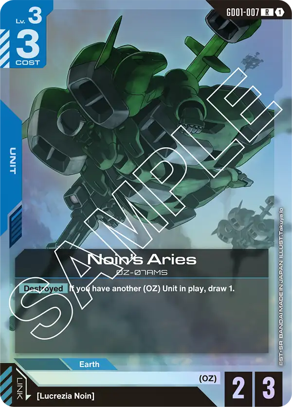 Noin's Aries &mdash; Gundam Card Game card