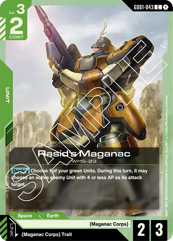 Rasid's Maganac &mdash; Gundam Card Game card