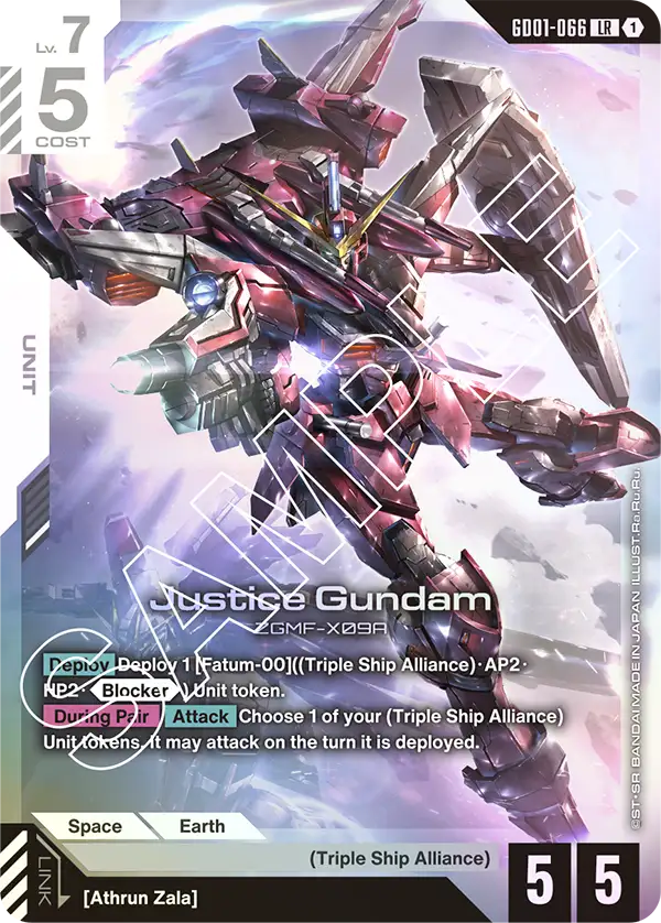 Justice Gundam &mdash; Gundam Card Game card