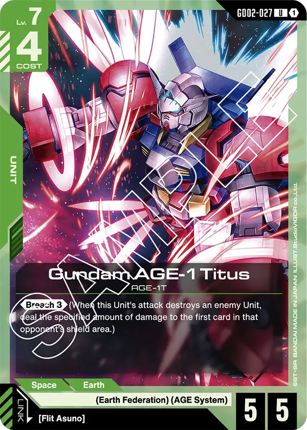 Gundam AGE-1 Titus &mdash; Gundam Card Game card