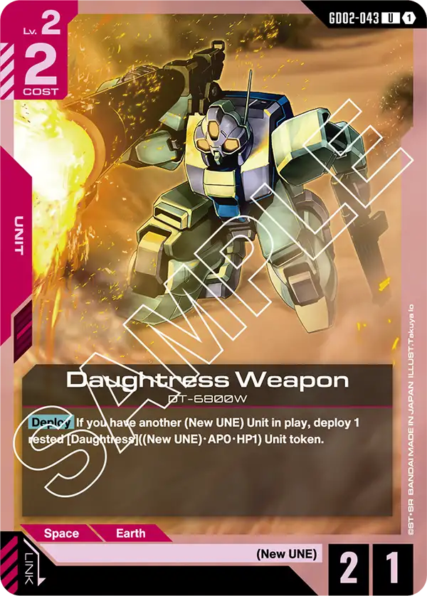 Daughtress Weapon &mdash; Gundam Card Game card