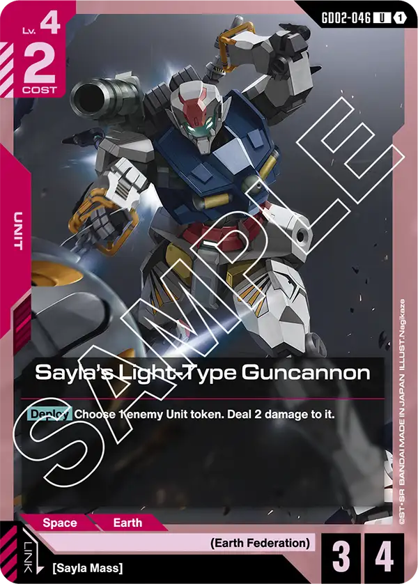 Sayla's Light-Type Guncannon &mdash; Gundam Card Game card