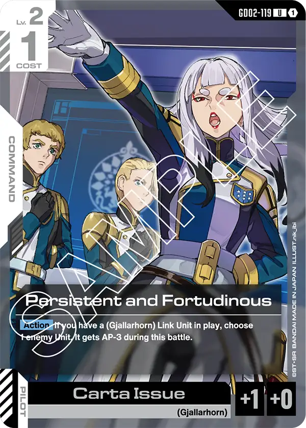 Persistent and Fortudinous &mdash; Gundam Card Game card