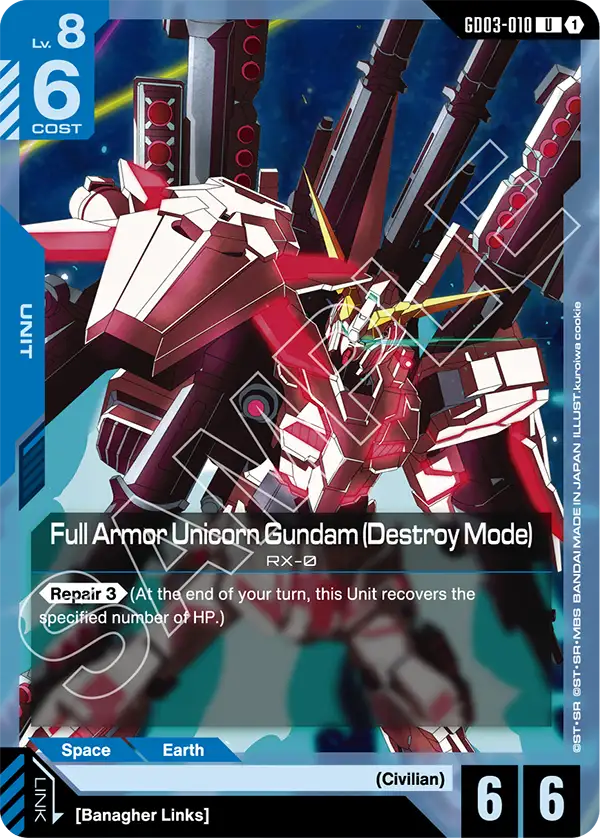 Full Armor Unicorn Gundam (Destroy Mode) &mdash; Gundam Card Game card