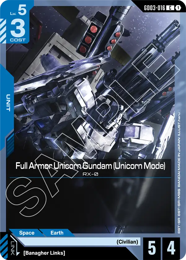 Full Armor Unicorn Gundam (Unicorn Mode) &mdash; Gundam Card Game card