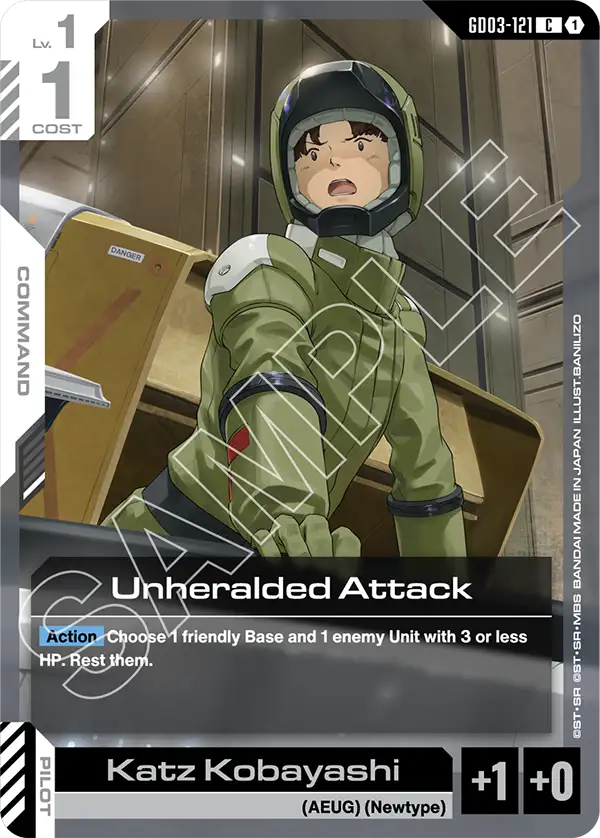 Unheralded Attack &mdash; Gundam Card Game card