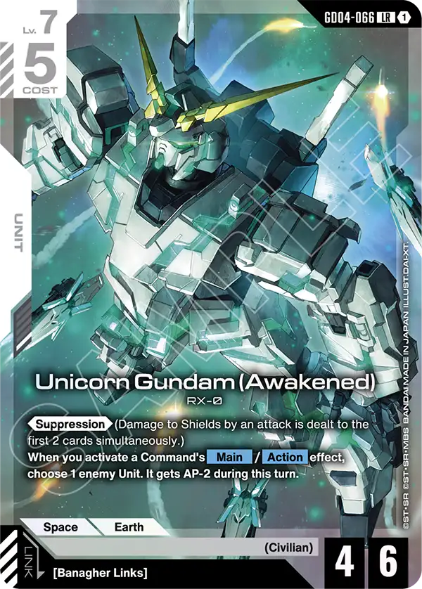 Unicorn Gundam (Awakened) &mdash; Gundam Card Game card