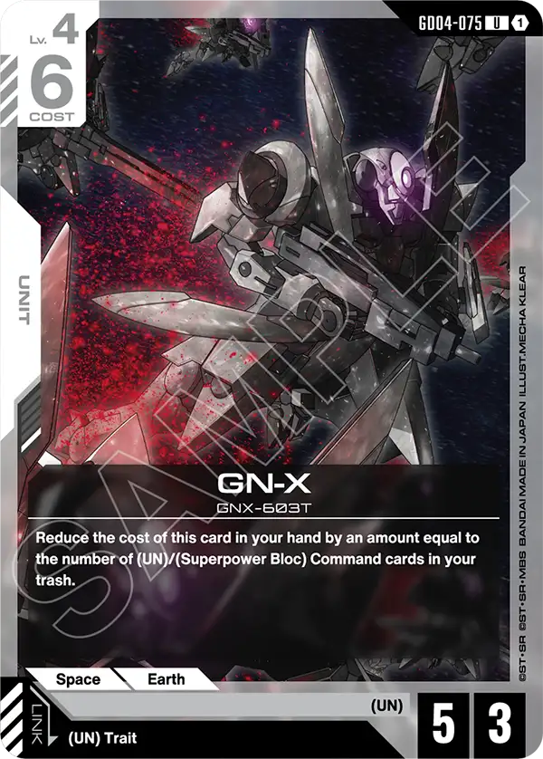 GN-X &mdash; Gundam Card Game card