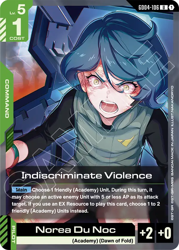 Indiscriminate Violence &mdash; Gundam Card Game card