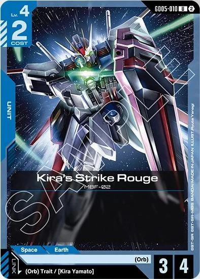 Kira's Strike Rouge &mdash; Gundam Card Game card