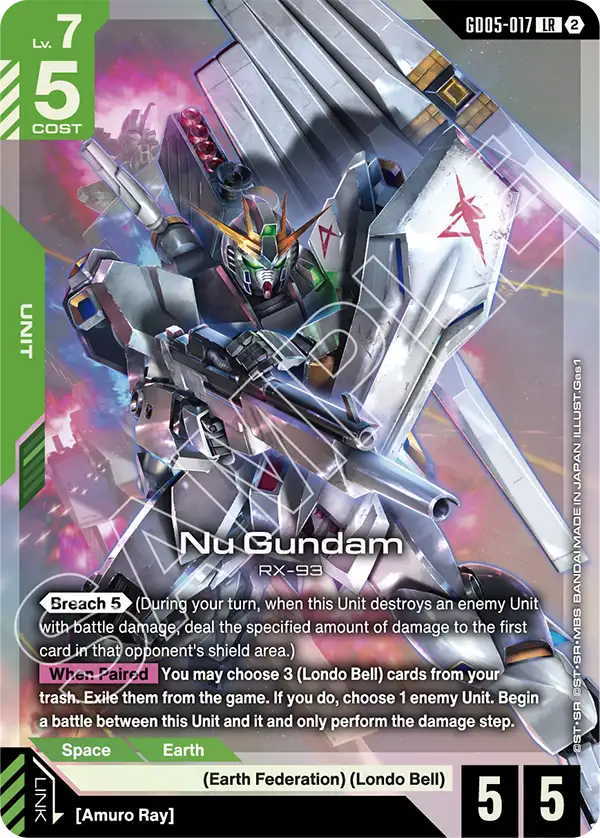 Nu Gundam &mdash; Gundam Card Game card