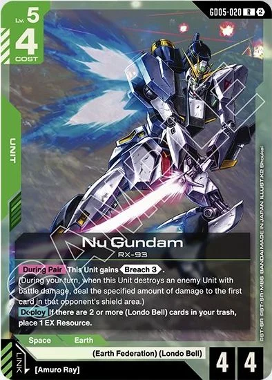 Nu Gundam &mdash; Gundam Card Game card