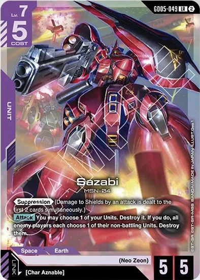 Sazabi &mdash; Gundam Card Game card