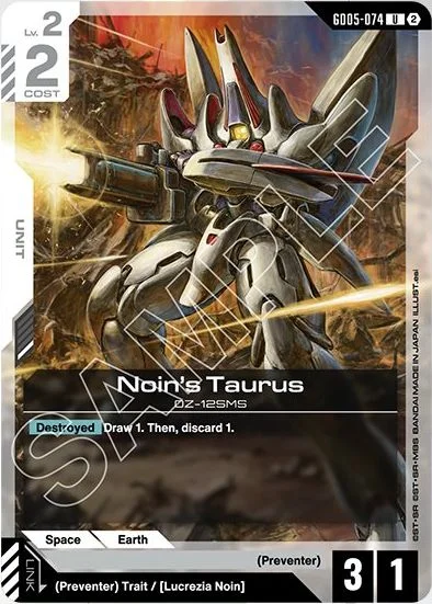 Noin's Taurus &mdash; Gundam Card Game card