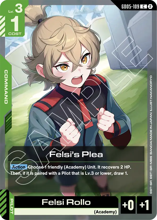 Felsi's Plea &mdash; Gundam Card Game card