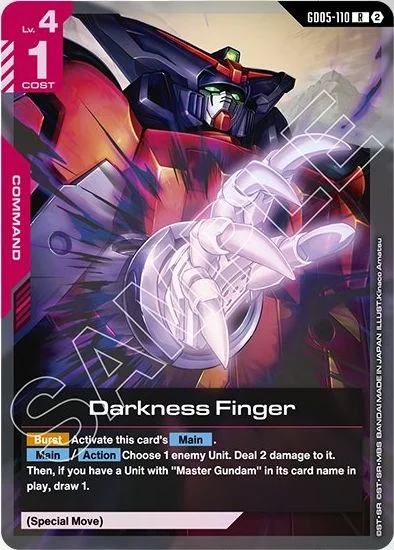 Darkness Finger &mdash; Gundam Card Game card