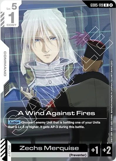A Wind Against Fires &mdash; Gundam Card Game card