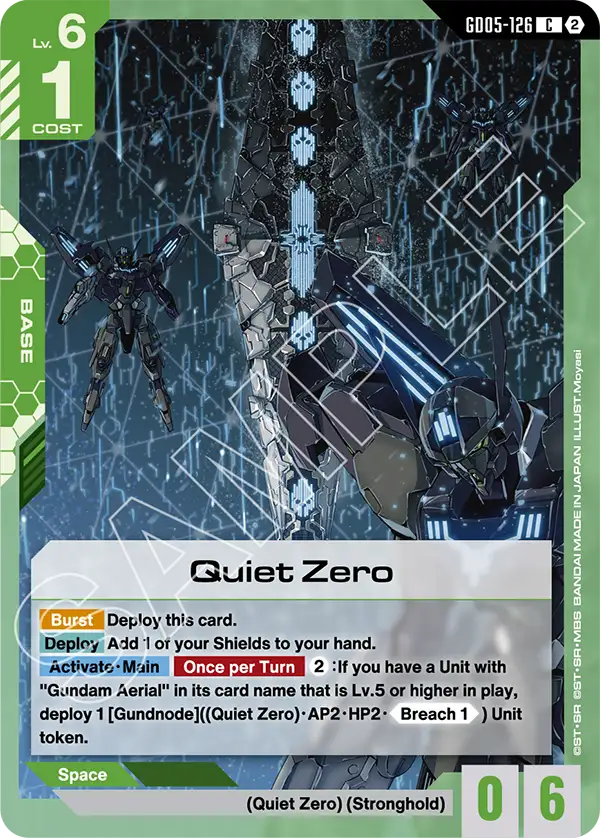 Quiet Zero &mdash; Gundam Card Game card