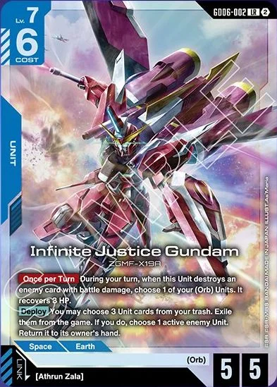 Infinite Justice Gundam &mdash; Gundam Card Game card