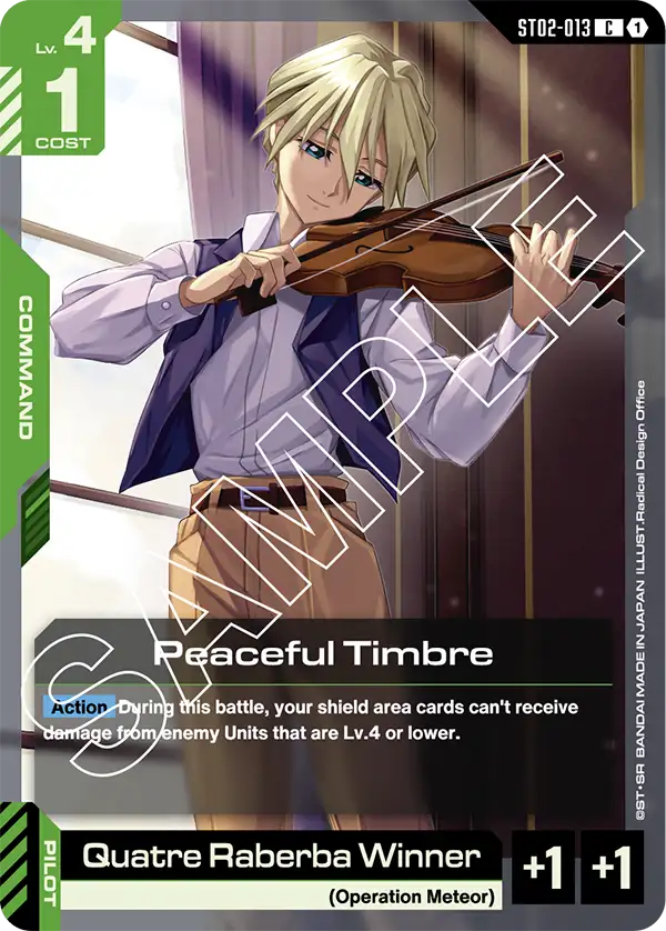 Peaceful Timbre &mdash; Gundam Card Game card