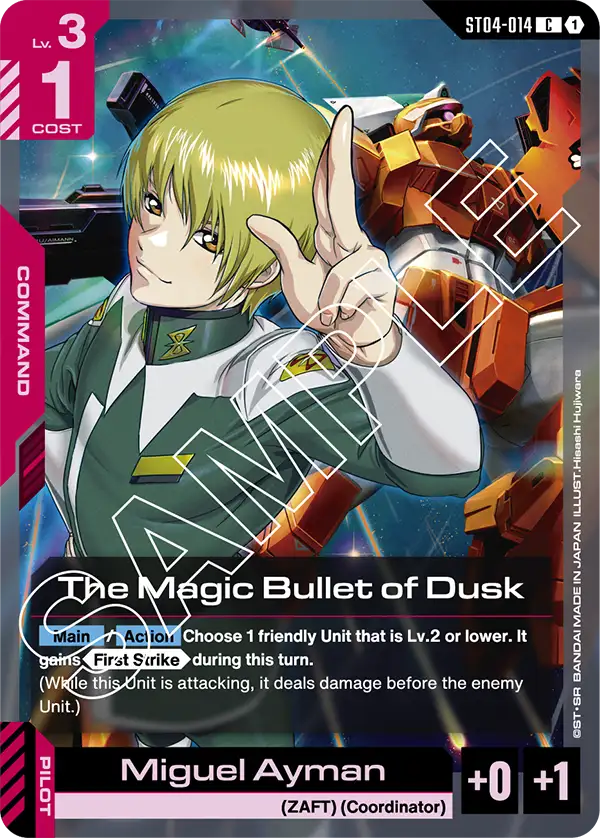 The Magic Bullet of Dusk &mdash; Gundam Card Game card